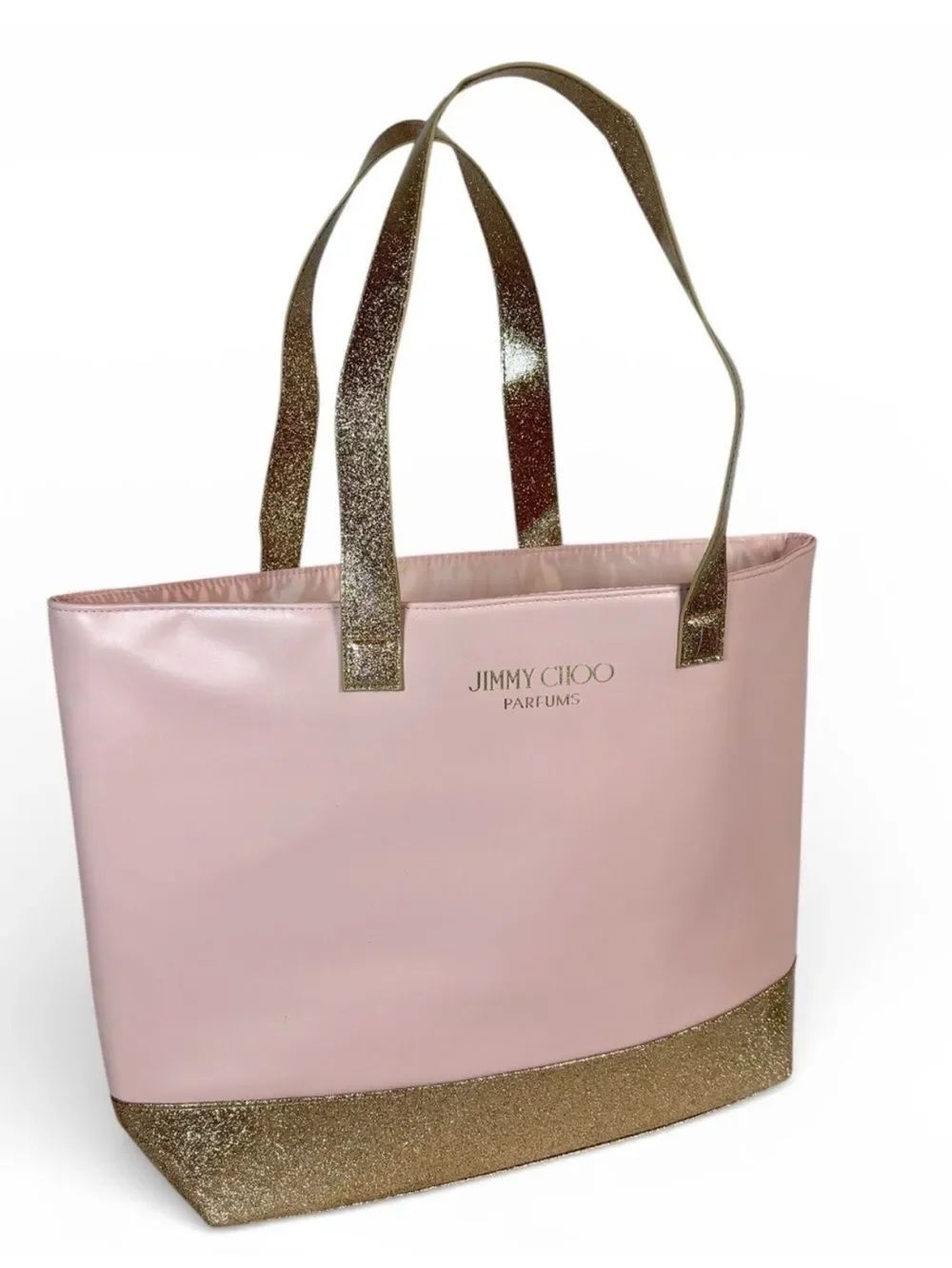 NWT Jimmy Choo Large Pink Perfume Tote Bag Weekender Shoulder Bag